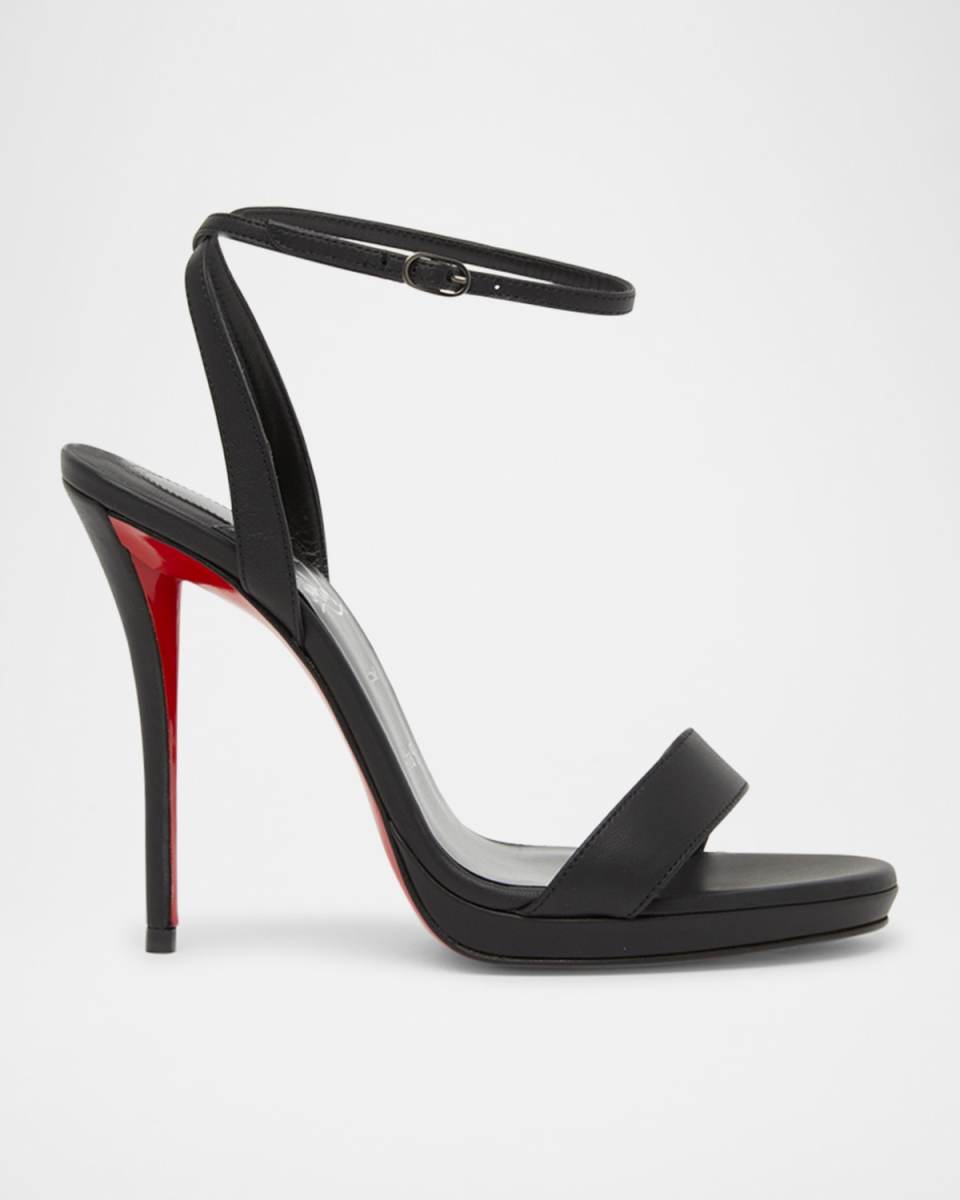 Miss Z Leather Red Sole Ankle-Strap Sandals